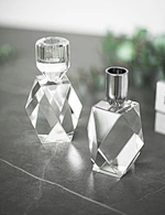 black crystal candle holder
